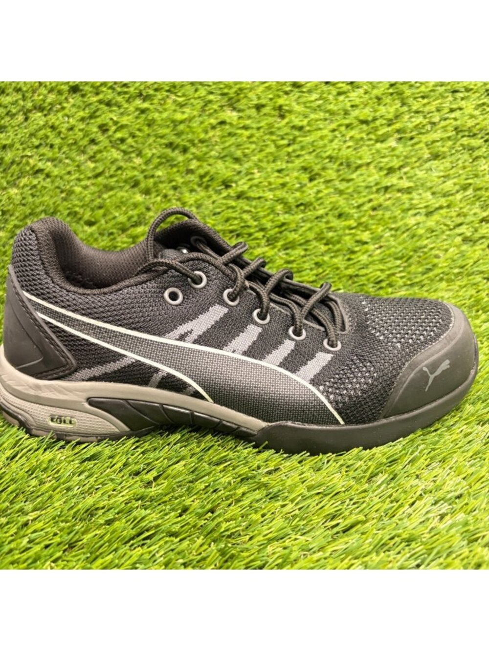 Puma Celerity Knit SD Womens Size 6 Black Gray Steel Toe Safety Work Shoes